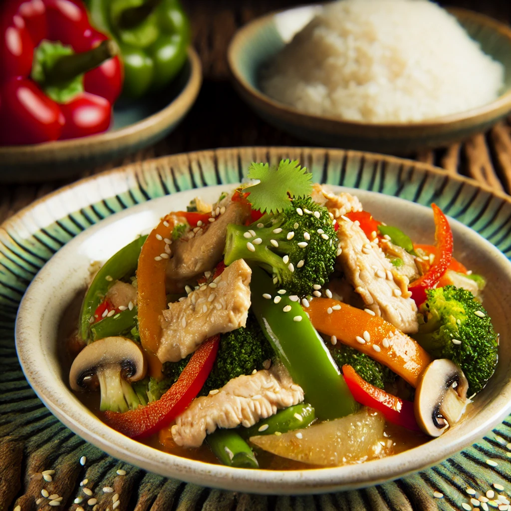 עוף מוקפץ עם ירקות