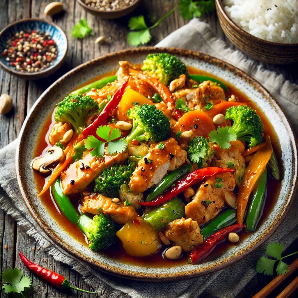 עוף במוקפץ תאילנדי