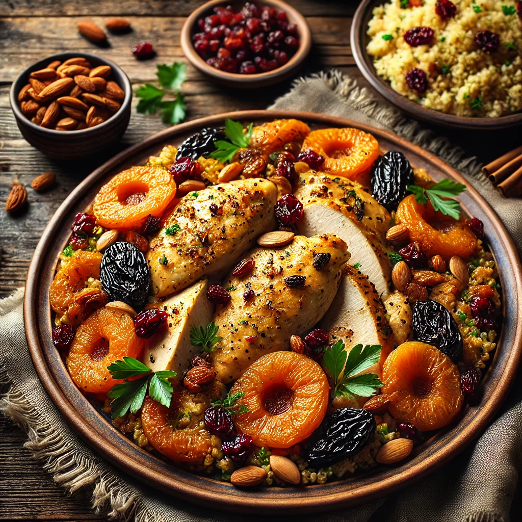 עוף עם פירות יבשים