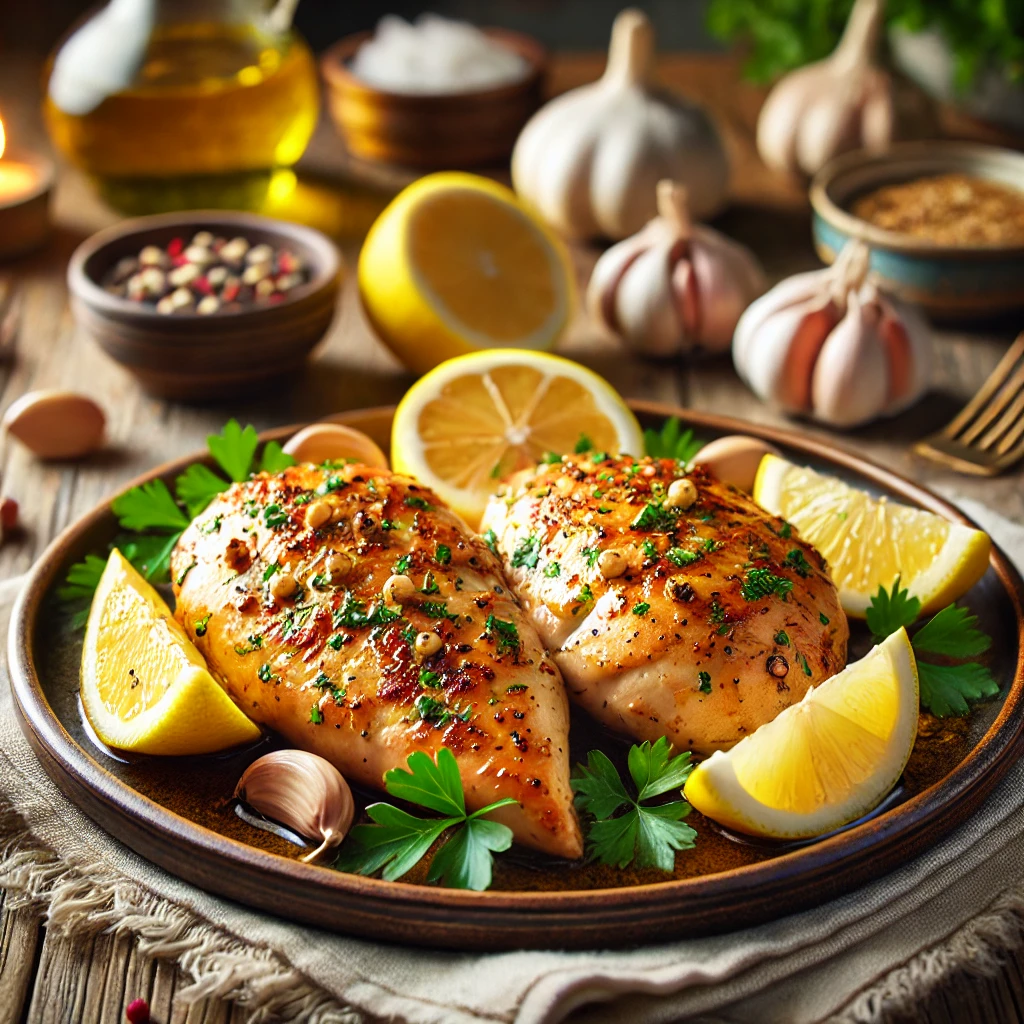 חזה עוף במרינדת לימון ושום