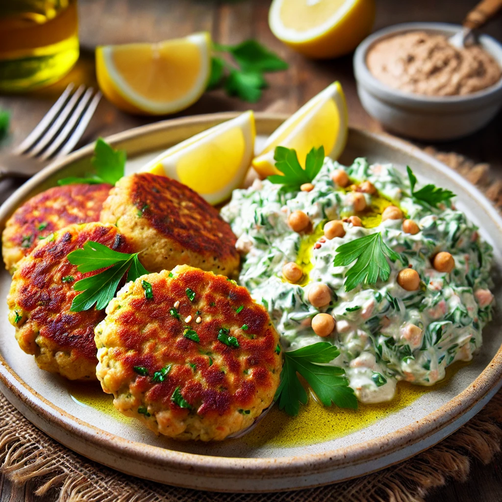 מתכון קציצות חומוס עם סלט טחינה