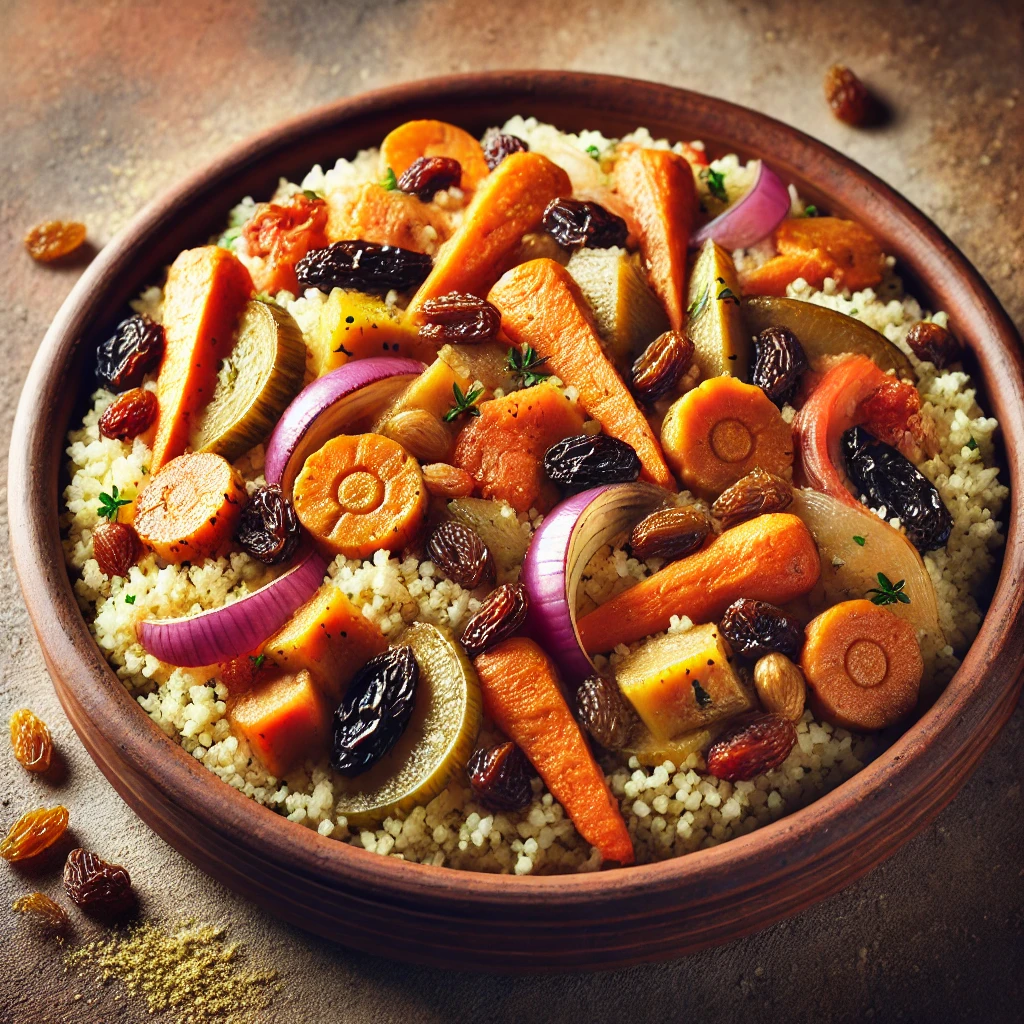 קוסקוס מלא עם ירקות מבושלים