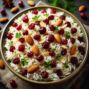 מתכון אורז עם חמוציות ושקדים