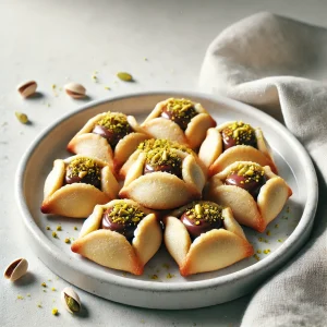 מתכון לאוזני המן במילוי נוטלה ופיסטוק