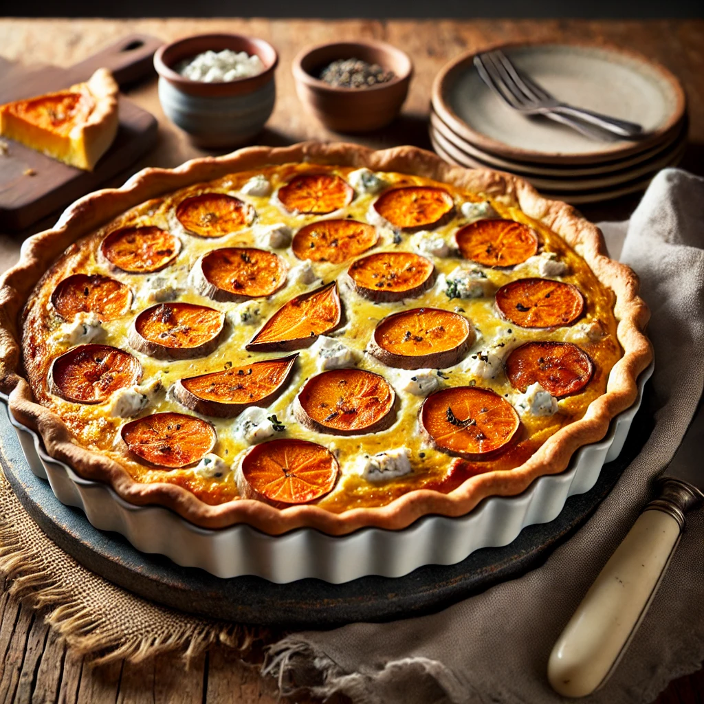 מתכון לקיש בטטה וגבינת עיזים