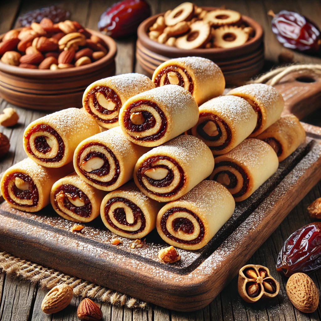 מתכון לעוגיות מגולגלות עם תמרים