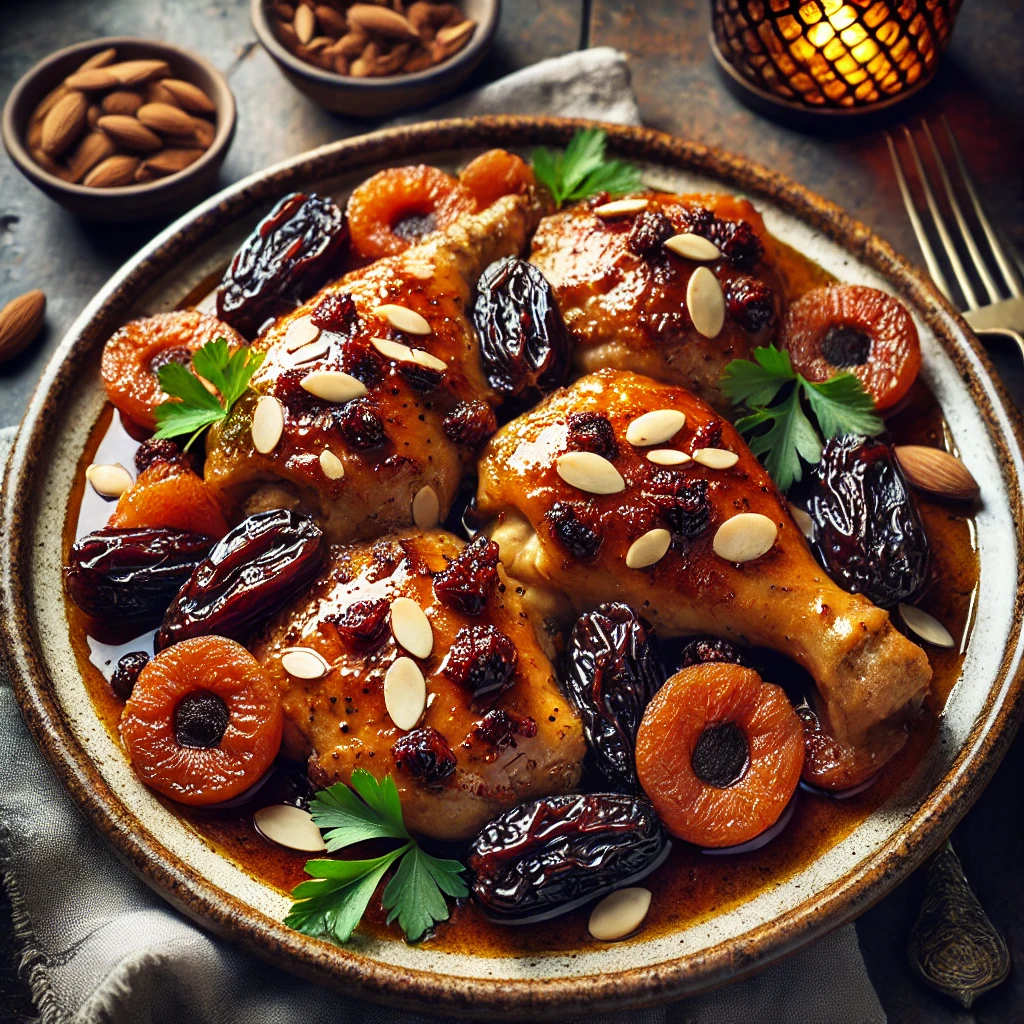 מתכון לעוף עם פירות יבשים