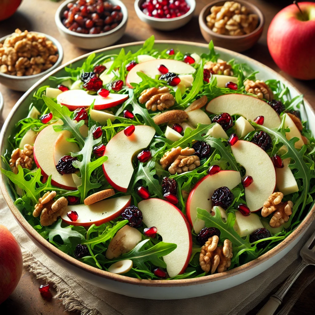 מתכון לסלט עלים עם פירות טריים ויבשים