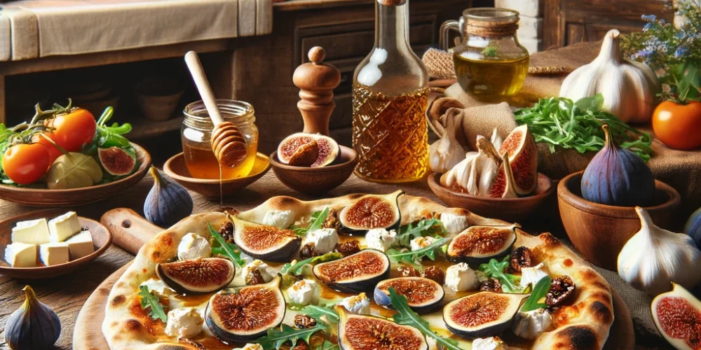 פיצה גבינת עזים, דבלים ודבש