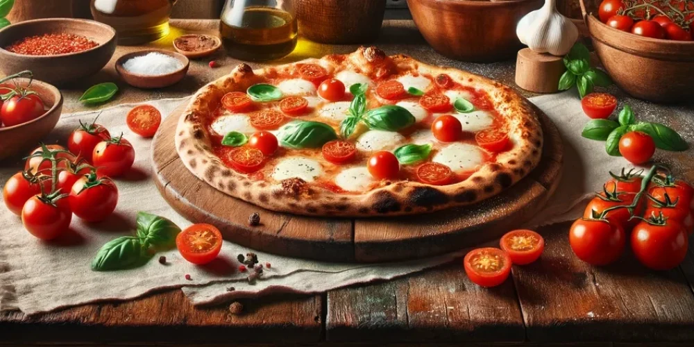 פיצה עם גבינת מוצרלה